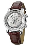 Jaeger-LeCoultre Master World Geographic Mens Two Time Zone Watch Stainless Steel Silver Dial on Strap 152.84.20 or Q1528420