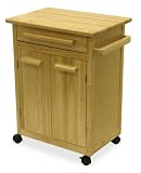 Winsome 82027 Beech Beechwood KITCHEN CART ONE DRAWER CABINET FOR STORAGE WITH ONE SHELF