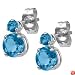 14k White Gold Blue Topaz Earrings