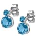 Jewelry : 14k White Gold Blue Topaz Earrings