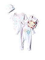 Pitter Patter Baby Gifts Conjunto (Blanco / Rosa)