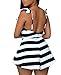 Cfanny Women's Stripes Ruffle Sliky Backless Romper Jumpsuit Playsuit