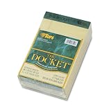 TOPS 63350 Docket Legal Ruled Perforated Pad, 16#, 5x8, Canary, 50 Sheets/Pad, 12/pack