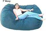7' Xx-large Navy Sac Foof Bean Bag Chair Love Seat