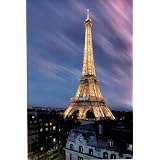 Eiffel Tower (At Dusk) Art Poster Print - 24x36 Poster Print, 24x36 Travel Poster Print, 24x36