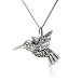 Sterling Silver Marcasite Hummingbird Pendant, 18