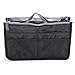 Purse Insert Organizer, Expandable, with Handles - Black