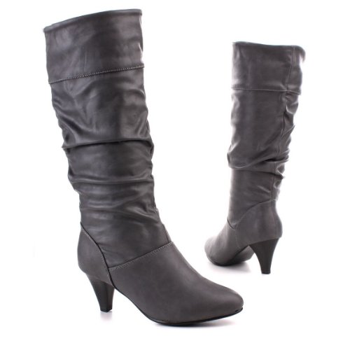 Damen Schuhe, STIEFEL, BOOTS, Q20, Synthetik in hochwertiger Leder Optik, Grau, Gr 39
