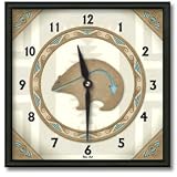 Bear Totem Square Metal Wall Clock