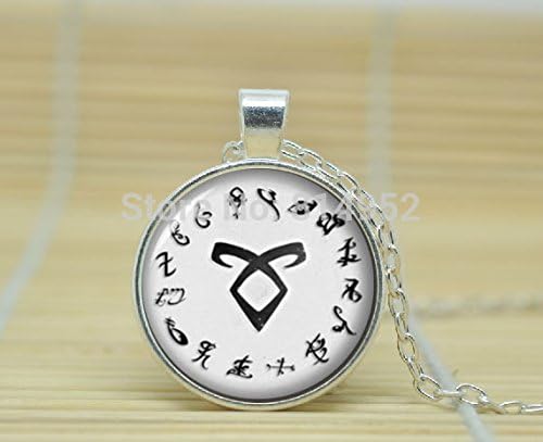 VintaStore Art Glass Necklace Rune Mortal Instruments Shadowhunter Necklace City Of Bones Necklace A3763