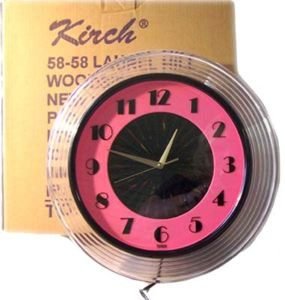 Retro 17″ Lighted Mult-Colored Diner Wall Clock by Kirch