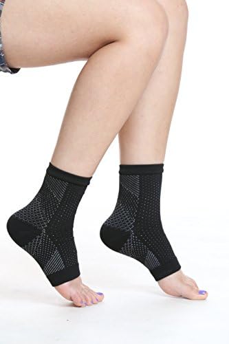 Plantar Faciitis Sleeves , Compression Arch Support Bands, and Foot Pain Relief Ebook - Ultimate Foot Care Package by BYCFitness (Small / Medium)