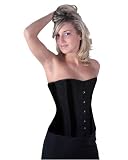 Victorian Black Longline Soft Velvet Back Lacing Steel Boning Overbust Corset Dress LVG9200