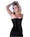 Apparel : Victorian Black Longline Soft Velvet Back Lacing Steel Boning Overbust Corset Dress LVG9200