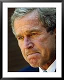 President Bush Said Tomorrow's Going to be a Hard Day for a Lot of Americans Associated Press Collection Framed Art Poster Print, 31x39