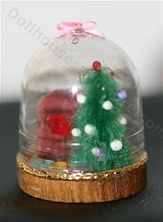 Miniature Christmas Scene under a Dome