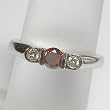 14K White Gold Orange and White Diamond Ring