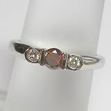 14K White Gold Orange and White Diamond Ring
