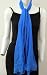 100% Chiffon Silk High Quality, Long Ink Blue Scarf Neck Wear Wrap, Cool Summer Accessory, Great Affordable Gift for Girls Women Ladies