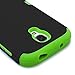 Galaxy S4 Case, MagicMobile® Hybrid Impact Shockproof Protective Case for Samsung Galaxy S4 Cover Hard Armor Shell and Soft Silicone Skin Layer [ Black -Green ] with Screen Protector and Stylus