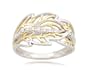 10k White Gold Leaf Diamond Ring (0.05 cttw, I-J Color, I2-I3 Clarity), Size 6