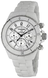Chanel J12 Chronograph White Ceramic Mens Watch H1007