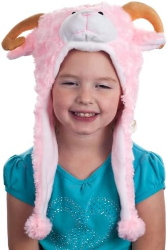 Critter Cap Plush Pink Ram Hat