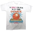 Basketball T-shirt Girls Place Is On The Court
