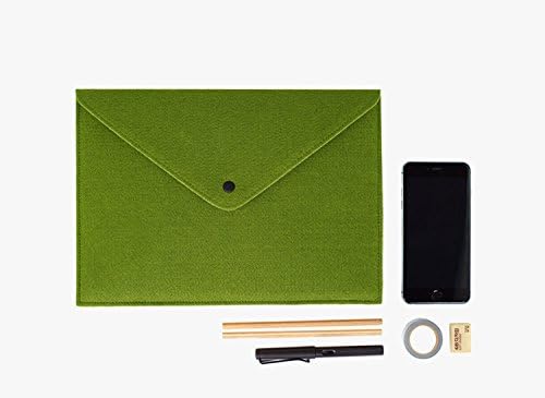 JX Hornet Office Supply Simple Design Felt Letter/A4 Size Paper File Document Folder Holder Organizer,IPad Air MacBook Sleeve Case Cover,Green Color,13.3"*9.4"