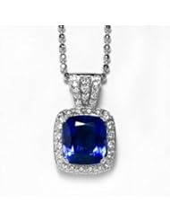 18K White Gold Tanzanite and Diamond Pendant -- LIFETIME WARRANTY