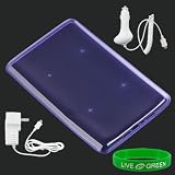 Lilac Crystal Skin TPU Case with 12V Car Charger and Travel Wall Charger for Barnes and Noble nook E-Reader Reading Device (nook NOT Included)