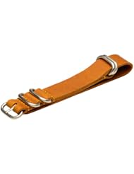 Premium 24mm 5-ring Thick Leather Suede Camel Urban Military Nato Watch Strap - Fits All Watches!!!