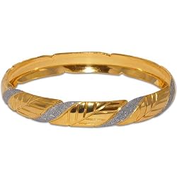 Gold and Rodium Plated Bracelets Costume Jewelry from India Unique Gift for Her 2.25 inches