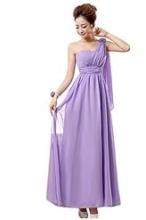 Chiffon One Shoulder Homecoming Dress  with a Brush/Sweep Train 