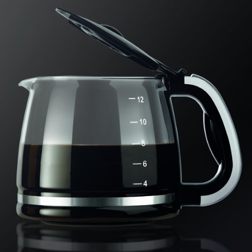 KRUPS KM720D50 Stainless Steel Programmable 12-Cup Coffee Maker with Glass Carafe and LCD Screen, Silver