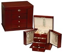 Fully Locking Cherry Jewelry Box w/ Drawers Fully Locking Cherry Jewelry Box w/ Drawers