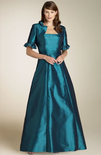 Formal Evening Dress with Short Jacket - Mother of Bride & Groom, Wedding, Party, MOB Gown by Sean Collection (7342) Deep Teal Dresses for Mother of The Bride