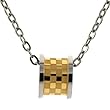 Stainless Steel Gold Checker Design Barrel "Love Forever" Pendant Necklace 22" by Bucasi FREE SHIPPING Stainless Steel Gold Checker Design Barrel "Love Forever" Pendant Necklace 22" by Bucasi FREE SHIPPING