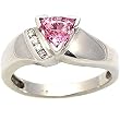 14K White Gold Pink Sapphire and Diamond Ring