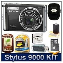 Olympus Stylus 9000 12MP 2.7 LCD Digital Camera (Black) Sensible Mega Bundle