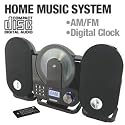 GPX HC208B Home Music System Vertical CD Player with AM/FM Radio and Digital Clock Includes Remote Control (Black)