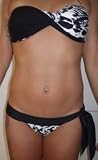 Strapless Black & White Brazilian Bikini