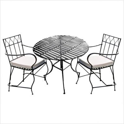 Bundle-63 Iron Dining Set w Easy to Assemble Round Table (5 Pieces) Finish: Pewter product image