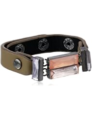 Steve Madden Pink Crystal Gem Snap Bracelet, 7.25"