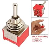 Como On/Off/On 3 Position Prong Terminal DPDT Toggle Switch