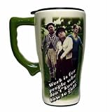 Three Stooges, Work and Golf Ceramic Travel Mug