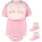 Boston Red Sox Pink Newborn Baseball Bib & Booties Set (6-9 Months)