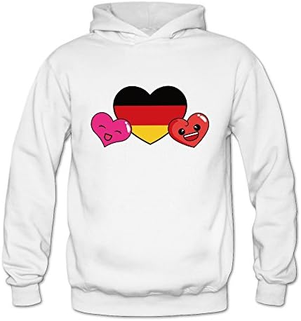 L Bert Pandora Womens I Love Germany Deutschland Country Flag Hoodie No Fleece