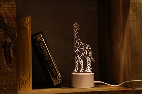 LEMEI STAR Illusion Micro USB LED Night Light Deco Table Desk Lamp-3D Visualization - Home Decor Lamp for Chirstmas,Valentines Gift,Lovers -Giraffe