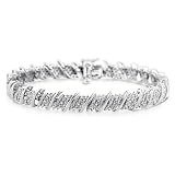 0.50 Carat tw Diamond and Sterling Silver Bracelet- 7.5
